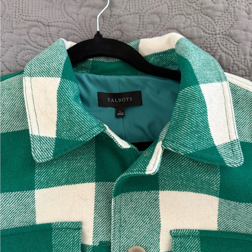 Talbots Emerald and Cream Checkered Jacket - Picture 5 of 5
